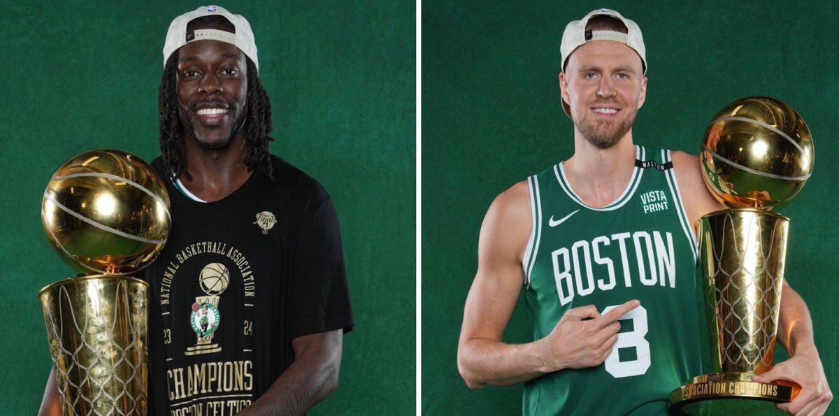 Thanks <a href="/Jrue_Holiday11/">Jrue Holiday</a> and <a href="/kporzee/">Kristaps Porzingis</a> for Banner 18! 🫡