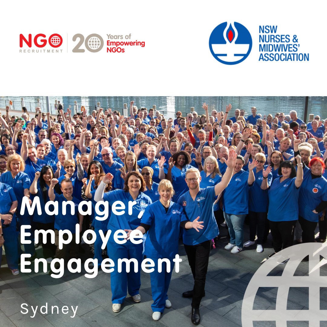 🔎 The NGO Recruitment team is inviting applications for the Manager, Employee Engagement to join NSW Nurses and Midwives' Association ▶️ ow.ly/UUn250Wffge

#NGORecruitment #SydneyJobs #WorkersRights #NursesAndMidwives #NFPJobs #EmployeeEngagement #JobOpportunities