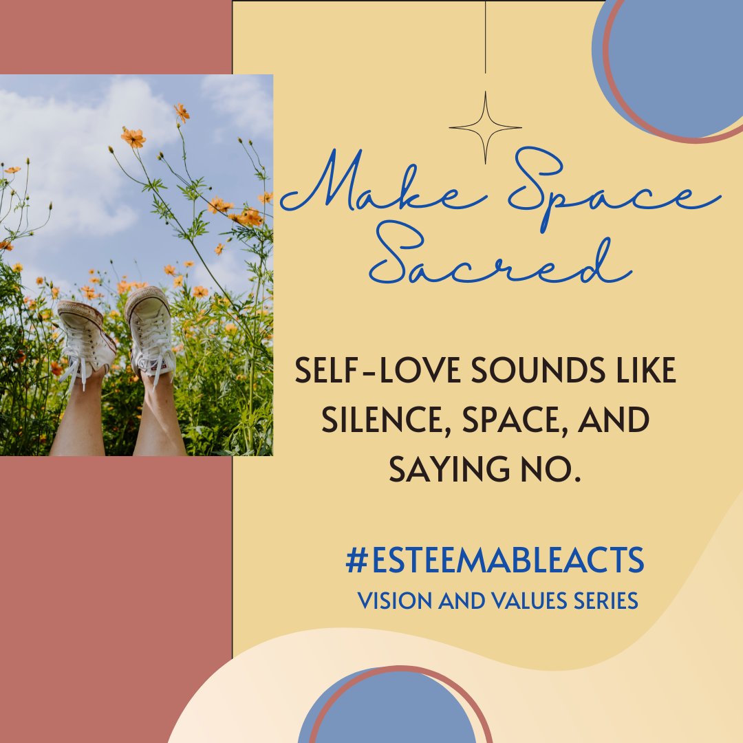 EsteemableActs's tweet photo. Pause. Breathe. Reflect:
Where do you need more space or silence in your life?
Explore the Self-Reflection Q&amp;A in this week’s Vision and Values blog. #EsteemableActs https://t.co/BQhxnVLmwl https://t.co/uDIJxXUK3K