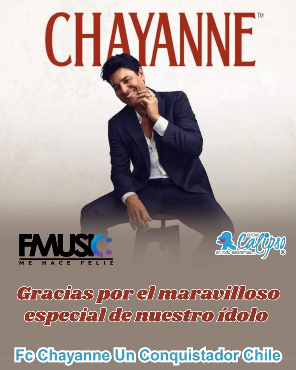 FaFabita2's tweet photo. Infinitas gracias @RadioFmusic y a #Andres por este precioso especial de nuestro guapo @CHAYANNEMUSIC 😍 siempre nos regaloneas con estos momentos inolvidables! Te saluda una @CHICASDECALIPSO desde #LaReina #FelizCumpleañosChayanne #FelizAniversario37Años https://t.co/OMyXAGDfc8