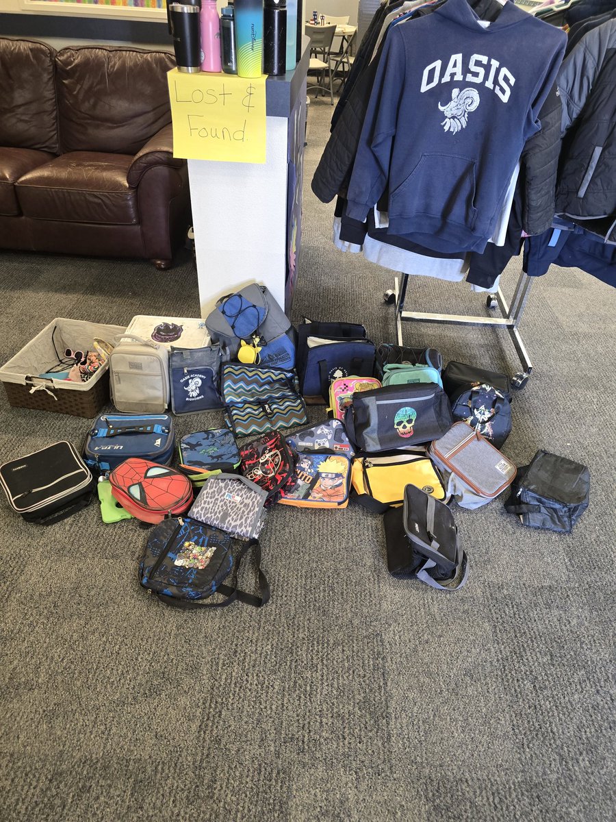 There are still a lot of items in lost and found. Please stop by and look through everything available. Items must be picked up by July 1. Unclaimed items will be donated to charity.