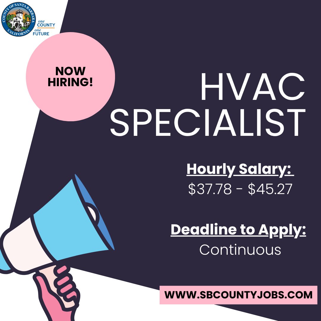 CountySBCareers's tweet image. We are accepting applications to establish one employment list to fill current and future full-time, part-time, 1414, and extra-help vacancies in the General Services Department. Please visit SbCountyJobs.com. This position is open until filled. #FederalEmployees