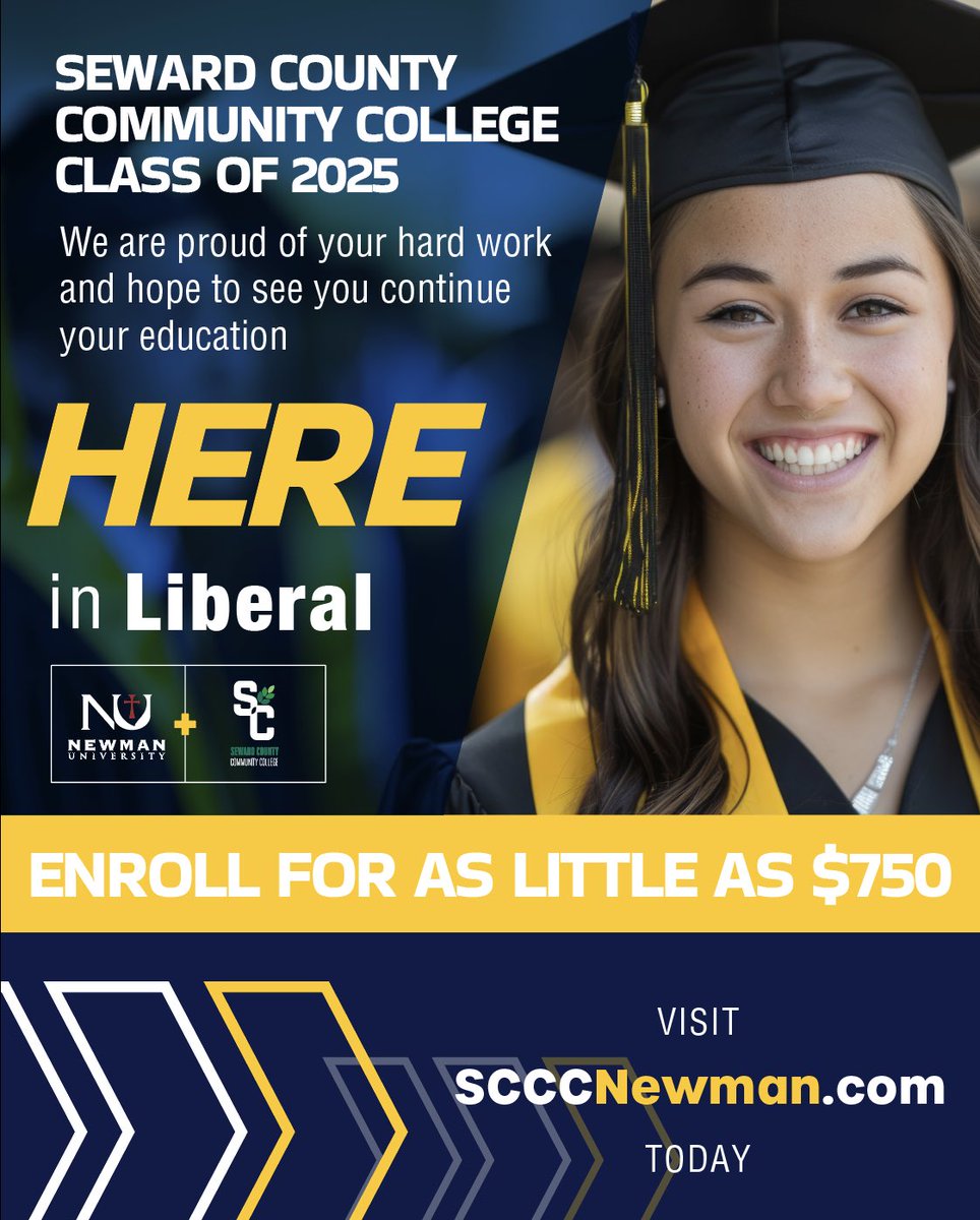 DID YOU KNOW it's possible to complete a bachelors degree <a href="/SCCCLiberalKS/">Seward County Community College</a> through our partnership with Newman University? It's low-cost, low stress, and — best of all — it's HERE! #scccsaints #gosaints #Partnership