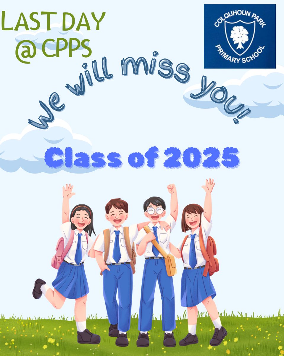 25th June 2025
Have an amazing last day at Primary School! 💙