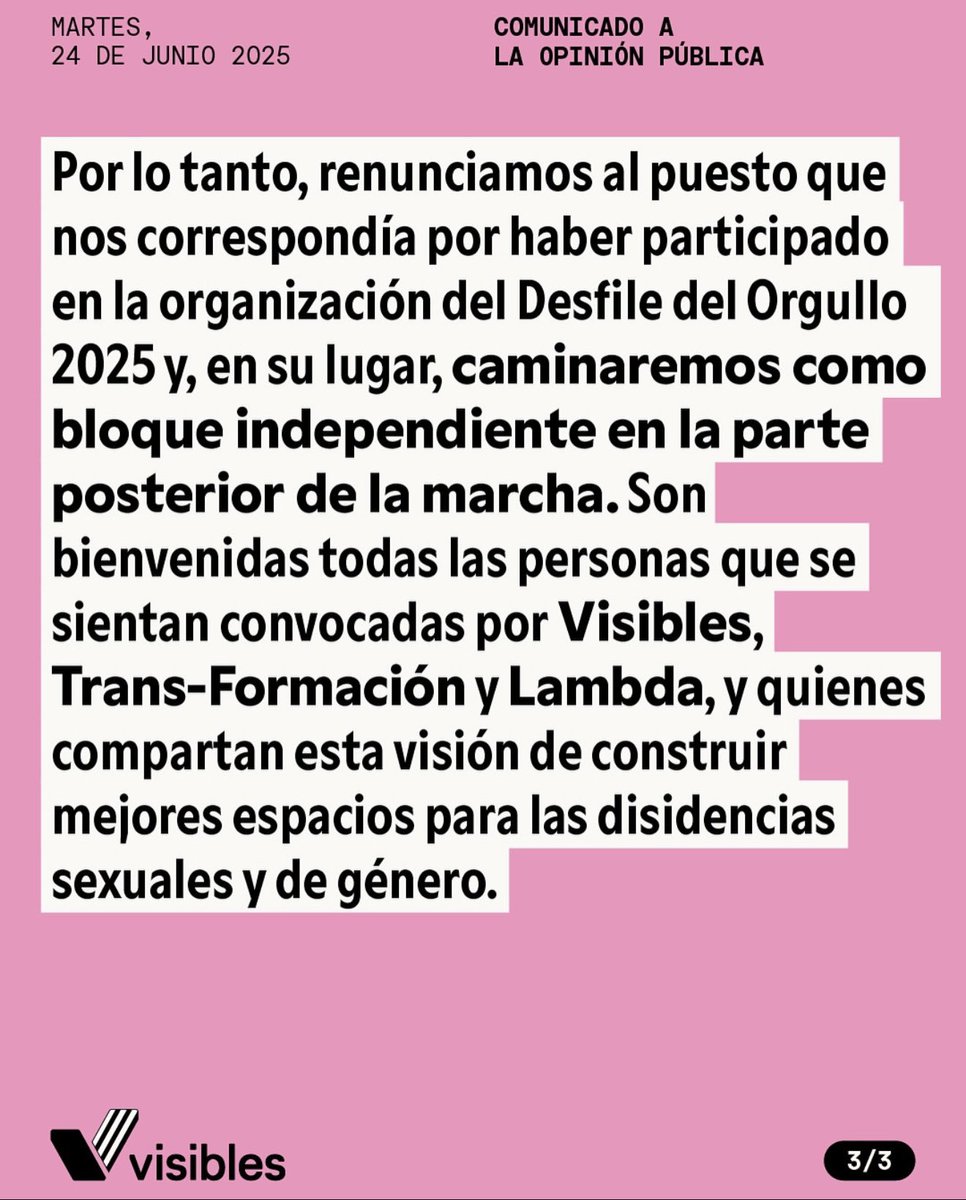 No entienden el impacto que causa esto.

Estoy tan orgulloso de ver a estos colectivos por fin poniendo un alto.

Los Dávila y sus abusos VAN a parar, TIENEN QUE PARAR.

🏳️‍🌈💪🏼

Mi total admiración 🥹💚🙏🏽