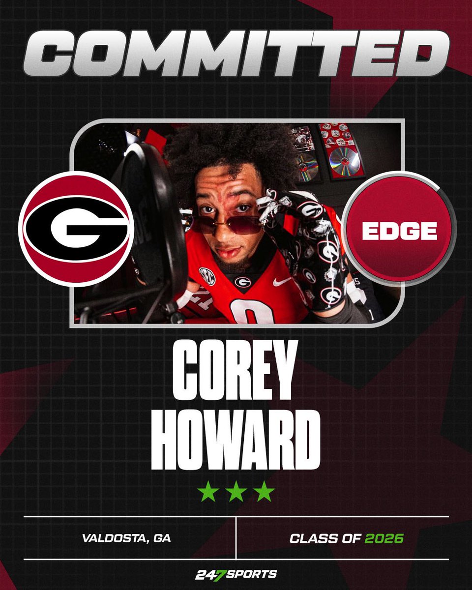 🚨 COMMIT ALERT 🚨 

Rising Valdosta (Ga.) DL Corey Howard commits to Georgia over Florida after a standout OV + private workout in Athens. 

“They showed me a plan and showed me that, if you just come to work on this, it's the best place for you.”

🐶 247sports.com/college/georgi…
