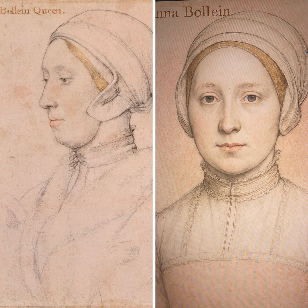 Tudors Dynasty (@tudorsdynasty) on Twitter photo In my latest episode with <a href="/SylviaBSo/">Sylvia Barbara Soberton</a> we discuss myths around Anne Boleyn's appearance. This Holbein (left) sketch Sylvia believes is a contemporary sketch of the real Anne. It got me wondering what she would look like face forward - so I let Ai do it for me. What do YOU think? In my latest episode with <a href="/SylviaBSo/">Sylvia Barbara Soberton</a> we discuss myths around Anne Boleyn's appearance. This Holbein (left) sketch Sylvia believes is a contemporary sketch of the real Anne. It got me wondering what she would look like face forward - so I let Ai do it for me. What do YOU think?