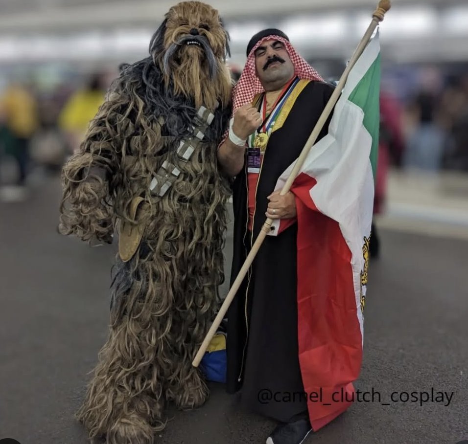 NEVER TELL US THE ODDS, JABRONI!
 #ironsheik #camelclutch #starwars #chewbacca #wookie #wwe #wwf #wwecosplay #wwfcosplay #80swrestling #oldschoolwrestling #prowrestlingcosplay #respectthelegend