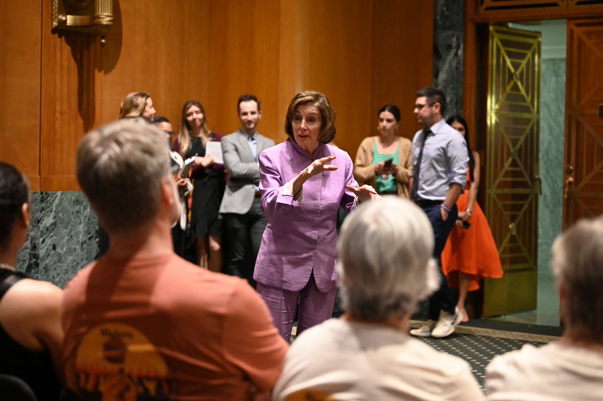 Nancy Pelosi (@speakerpelosi) on Twitter photo It was an honor to join <a href="/RonWyden/">Ron Wyden</a> to address the <a href="/NETWORKLobby/">NETWORK Lobby for Catholic Social Justice</a> Catholic Sisters, who came to Capitol Hill to speak out against Republicans’ Big Ugly Bill.
Their moral clarity and compassion were a powerful reminder of our duty to defend our values & protect our most vulnerable. It was an honor to join <a href="/RonWyden/">Ron Wyden</a> to address the <a href="/NETWORKLobby/">NETWORK Lobby for Catholic Social Justice</a> Catholic Sisters, who came to Capitol Hill to speak out against Republicans’ Big Ugly Bill.
Their moral clarity and compassion were a powerful reminder of our duty to defend our values & protect our most vulnerable.