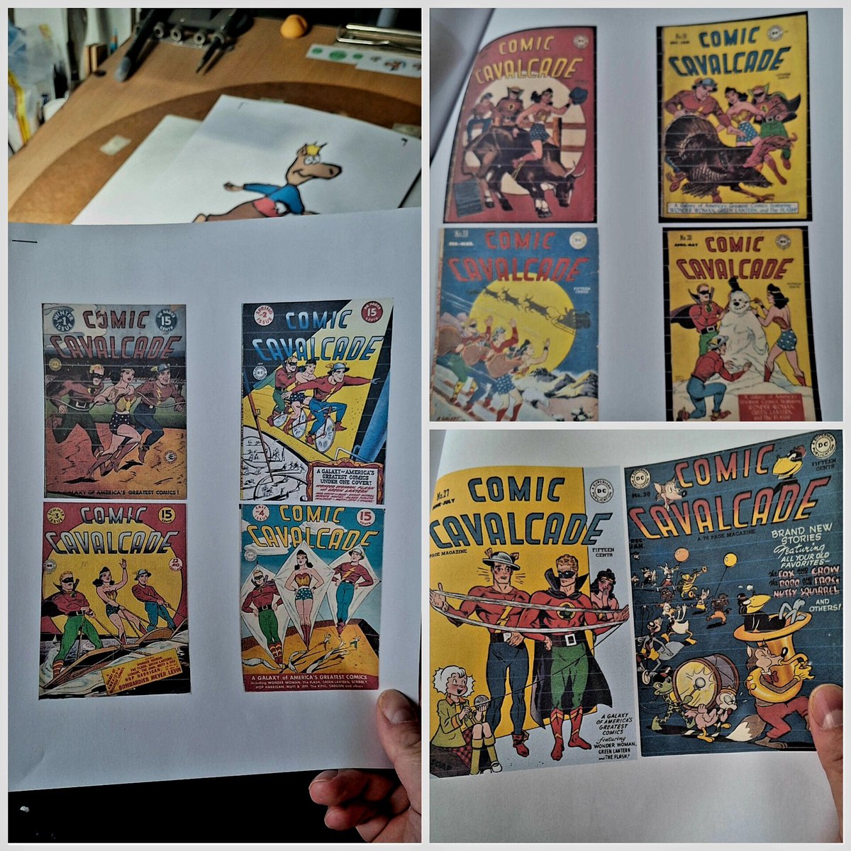 The #Cavalcade #comic ran for nearly three years, featuring #wonderwoman Lynda Carter , #theFlash, and #GreenLantern from the #GoldenAge. Eventually, due to poor sales, they were discontinued and replaced by anthropomorphic animals.
el #cómic cavalcade duró cerca de 3 años con