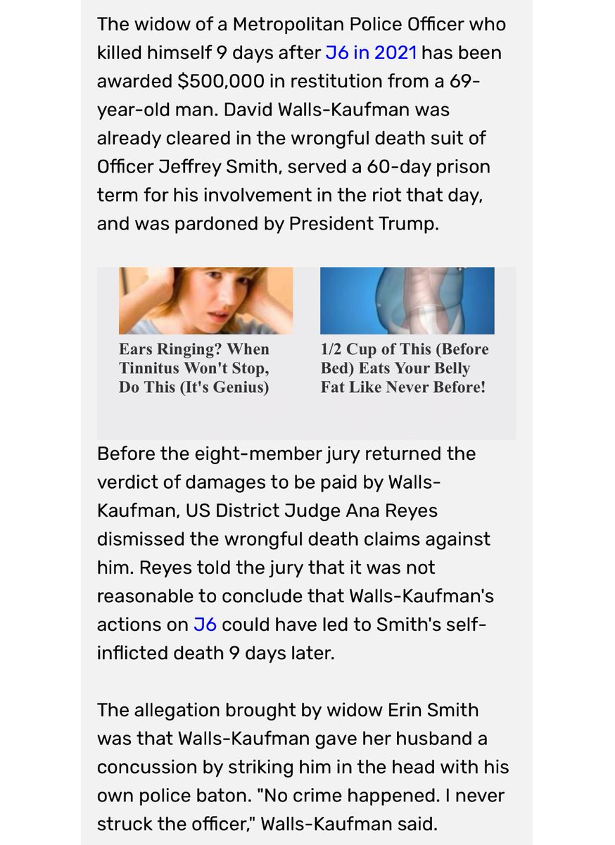JohnStrandUSA's tweet photo. A DC jury just ordered a Jan. 6 defendant to pay $500,000 to the widow of a Capitol officer who took his own life—days after a minor scuffle.

This is not justice.
This is not accountability.
This is weaponized vengeance.

What happened to due process? https://t.co/J9kxevsdKw