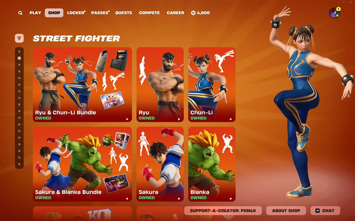 PHN4X (@phn4x_) on Twitter photo ๐ STREET FIGHTER x FORTNITE PACK GIVEAWAY ๐ฅ
If you saw Chun-Li kickโฆ you already know โ But between you and me, Sakura & Blanka are S-Tier.
Iโm gifting ANY 1 Street Fighter skin or item to 3 people who follow these steps:
How to enter:
1๏ธโฃ Follow <a href="/phn4x_/">PHN4X</a>
2๏ธโฃ Like & Repost ๐ STREET FIGHTER x FORTNITE PACK GIVEAWAY ๐ฅ
If you saw Chun-Li kickโฆ you already know โ But between you and me, Sakura & Blanka are S-Tier.
Iโm gifting ANY 1 Street Fighter skin or item to 3 people who follow these steps:
How to enter:
1๏ธโฃ Follow <a href="/phn4x_/">PHN4X</a>
2๏ธโฃ Like & Repost