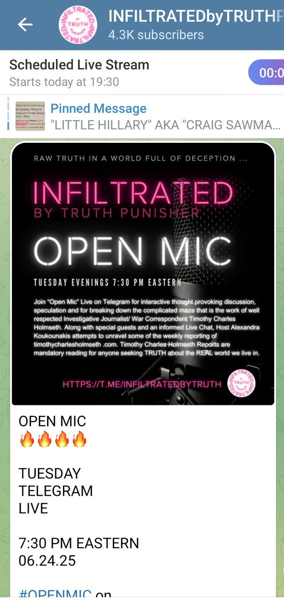 #LetJessieSpeak #DarkMaga
#JessieMarieCzebotar
#TimothyCharlesHolmseth
#HolmsethReports
#TruthPunisher

Join us tonight at 7:30 pm est

t.me/INFILTRATEDbyT…