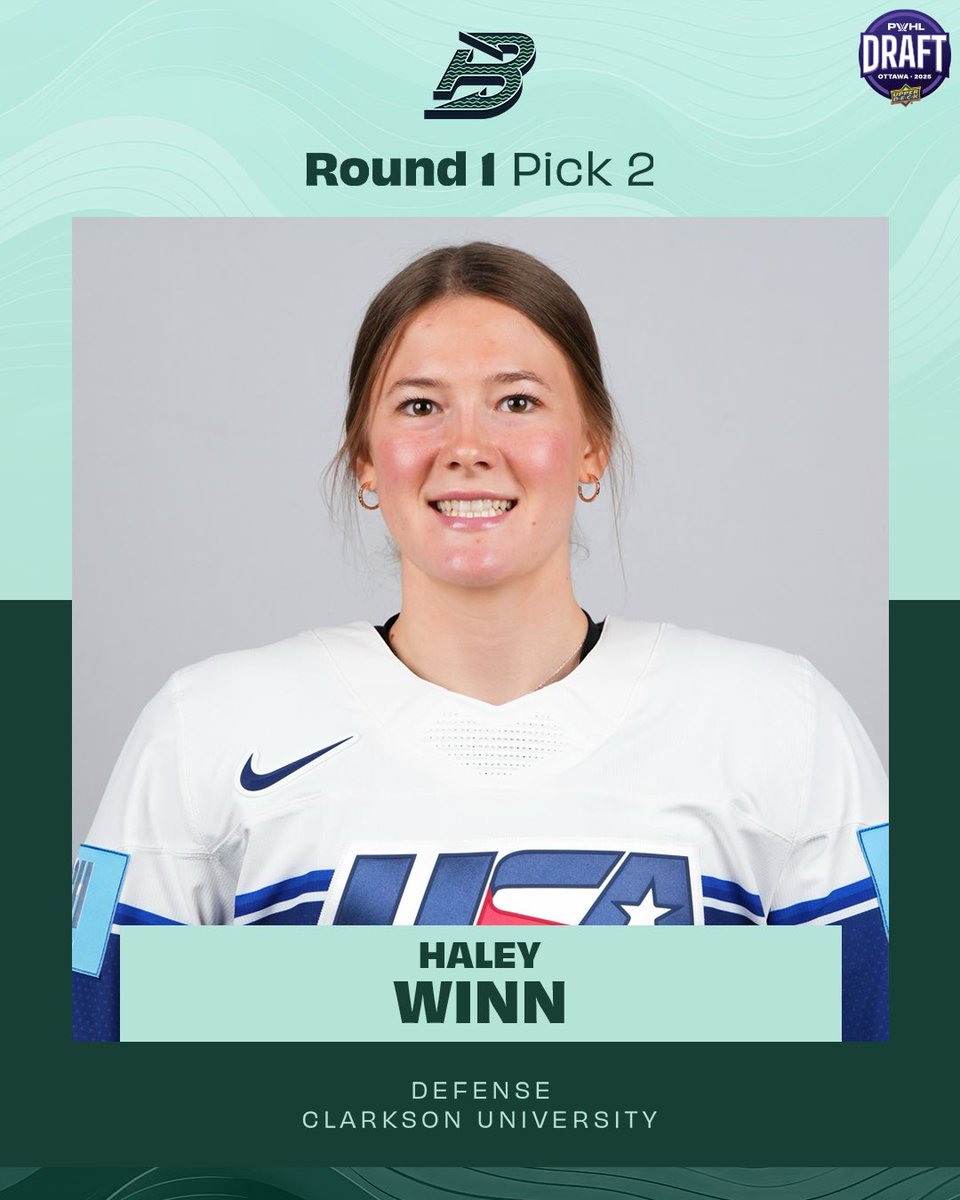 PWHL_Boston's tweet photo. WELCOME TO BOSTON WINNY 

With the second overall pick, we’ve selected defender Haley Winn! https://t.co/8tsHctgF35