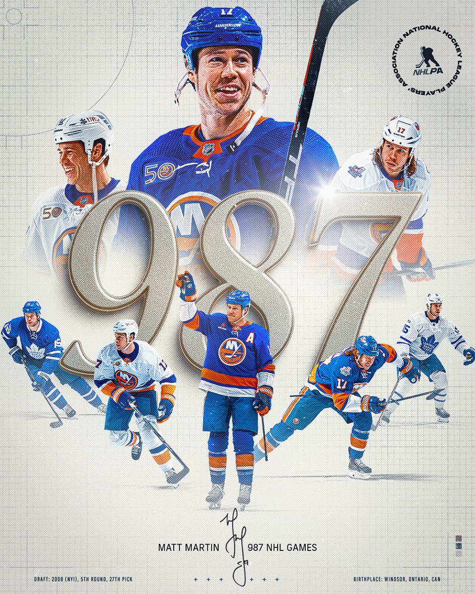 NHLPA (@nhlpa) on Twitter photo From the ice to the front office β wishing Matt Martin the best of luck as he hangs up the skates and joins the <a href="/NYIslanders/">New York Islanders</a> as a special assistant to the general manager. From the ice to the front office β wishing Matt Martin the best of luck as he hangs up the skates and joins the <a href="/NYIslanders/">New York Islanders</a> as a special assistant to the general manager.