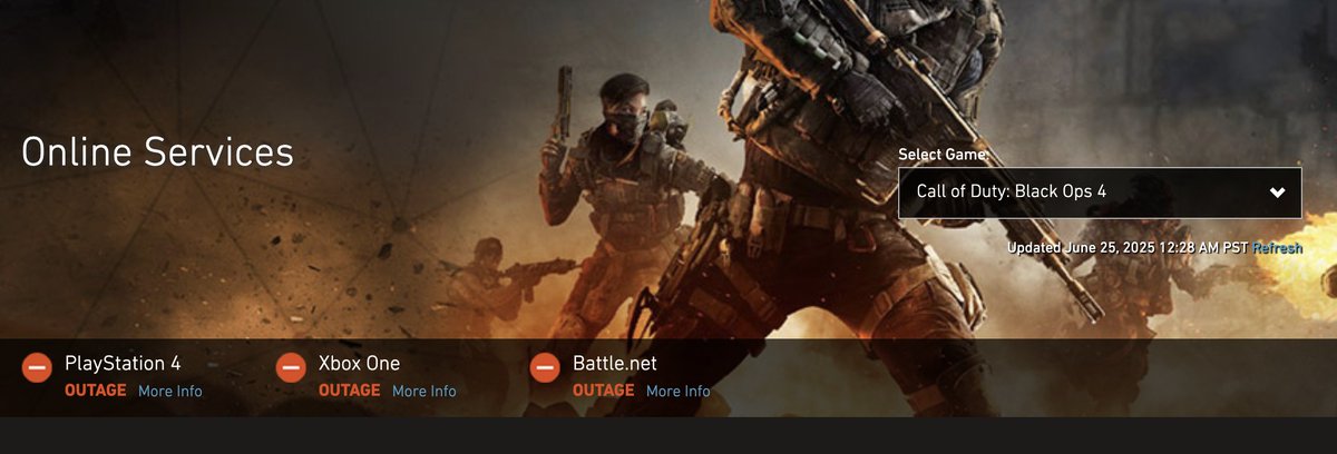 Even Black Ops 4 servers are currently offline as well as every Call of Duty in the COD HQ 😭
