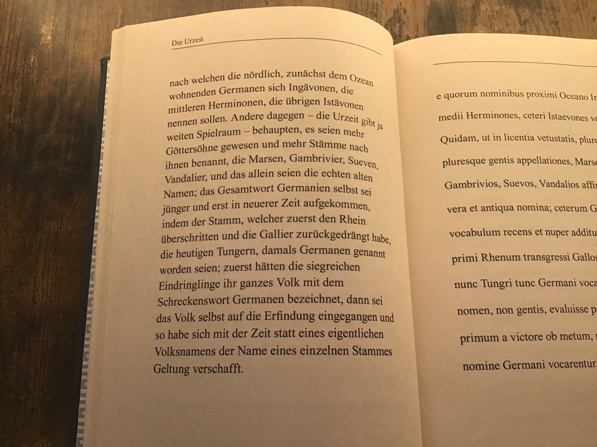 Tencterer's tweet image. Tacitus about the Tungri „Those who first crossed the Rhine &amp;amp; expelled the Gauls were then called Germani“

Archeologically, Tungri &amp;amp; other RhineG dont descend from Jastorf or Scandinavia, so the original Germani spoke either Nordwestblock or Celtic, in both cases with G elements