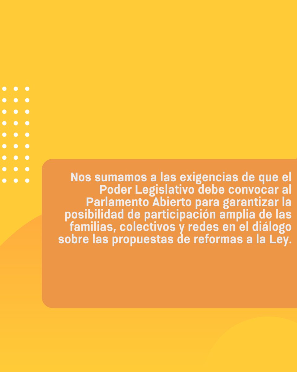 ObservatorioCr3's tweet image. Poder Legislativo debe implementar Parlamento Abierto para enriquecer las reformas presentadas por la Presidenta y escuchar a la diversidad de familias:
¡Sin las familias no!
Consulta el comunicado completo en:
bit.ly/ParlamentoAbie…