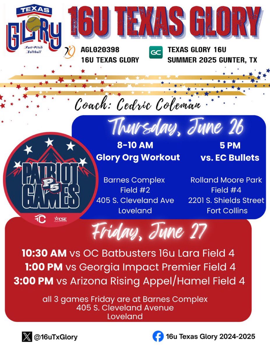 Vivian McKernan (@vivianmckernan) on Twitter photo can’t wait to spend the next two weeks in colorado with my team! first couple days will be spent at organizational workouts and competing in patriot games! hope to see y’all at the fields! <a href="/cedricc07734293/">Cedric Coleman</a> <a href="/16uTxGlory/">16u Texas Glory</a> can’t wait to spend the next two weeks in colorado with my team! first couple days will be spent at organizational workouts and competing in patriot games! hope to see y’all at the fields! <a href="/cedricc07734293/">Cedric Coleman</a> <a href="/16uTxGlory/">16u Texas Glory</a>