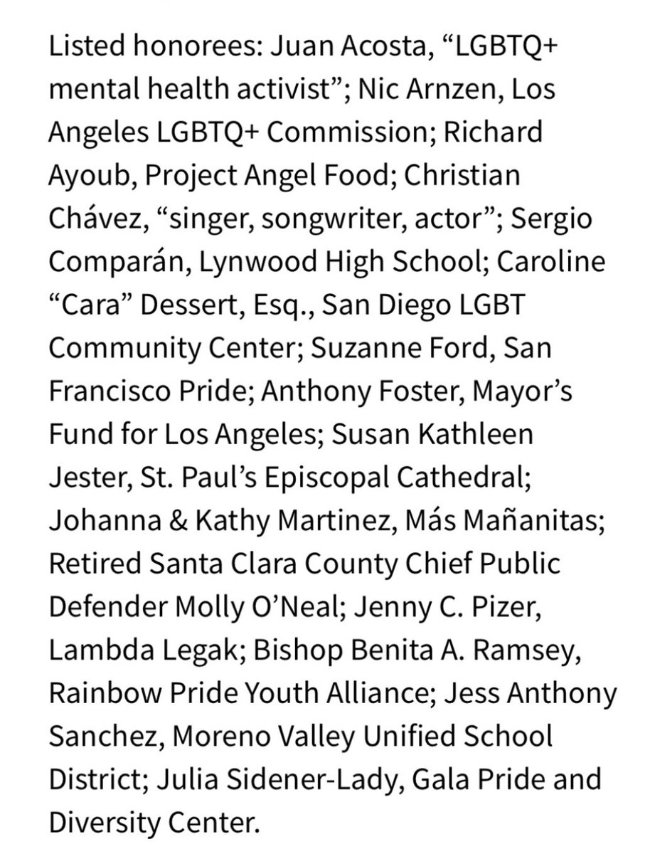 Congratulations to the @CALGBT Pride honorees - and a special shoutout to Susan Jester and Cara Dessert of San Diego! 

Now, more than ever, we must uplift #LGBTQ+ leaders and stories, and speak out with PRIDE against the attacks on our community.