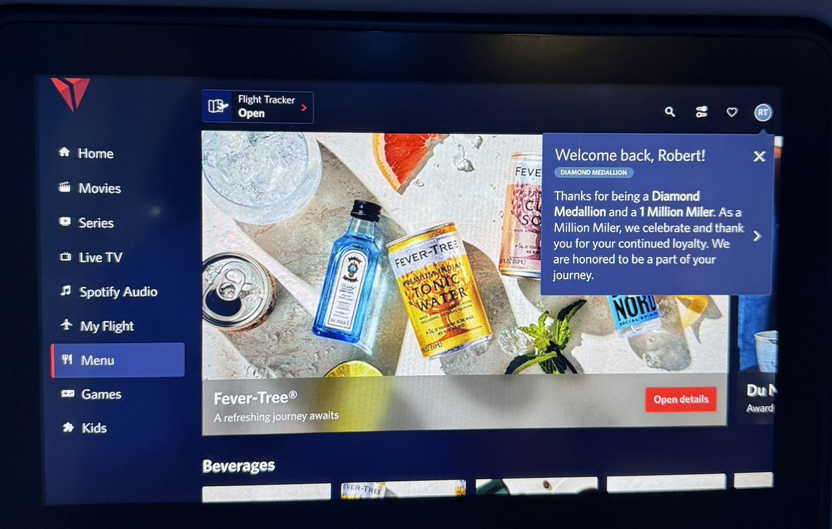 BobTitelman's tweet photo. Thanks @delta for the personalized seatback! Great experience! https://t.co/HnkxFmUkvW