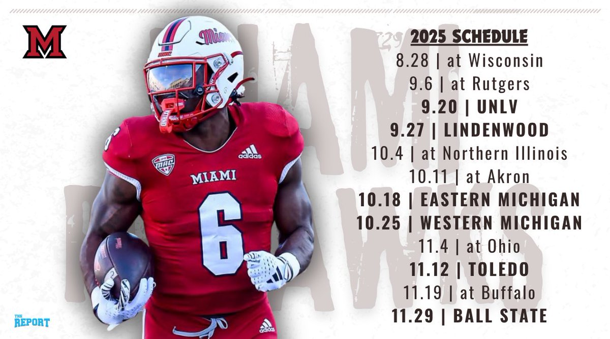 ๐ป๐๐ ๐น๐๐๐๐๐ ๐ถ๐๐๐ (@thereportohio) on Twitter photo ๐จ Schedule Release | Miami RedHawks <a href="/MiamiRedHawks/">Miami Athletics</a> <a href="/MiamiOHFootball/">Miami Football</a> <a href="/MACSports/">MACtion</a> <a href="/TheMSCPodcast/">The MAC Sports Connection</a> <a href="/MiamiOH_DSayler/">David Sayler</a> <a href="/Martin_Miami_HC/">Chuck Martin</a> ๐จ Schedule Release | Miami RedHawks <a href="/MiamiRedHawks/">Miami Athletics</a> <a href="/MiamiOHFootball/">Miami Football</a> <a href="/MACSports/">MACtion</a> <a href="/TheMSCPodcast/">The MAC Sports Connection</a> <a href="/MiamiOH_DSayler/">David Sayler</a> <a href="/Martin_Miami_HC/">Chuck Martin</a>