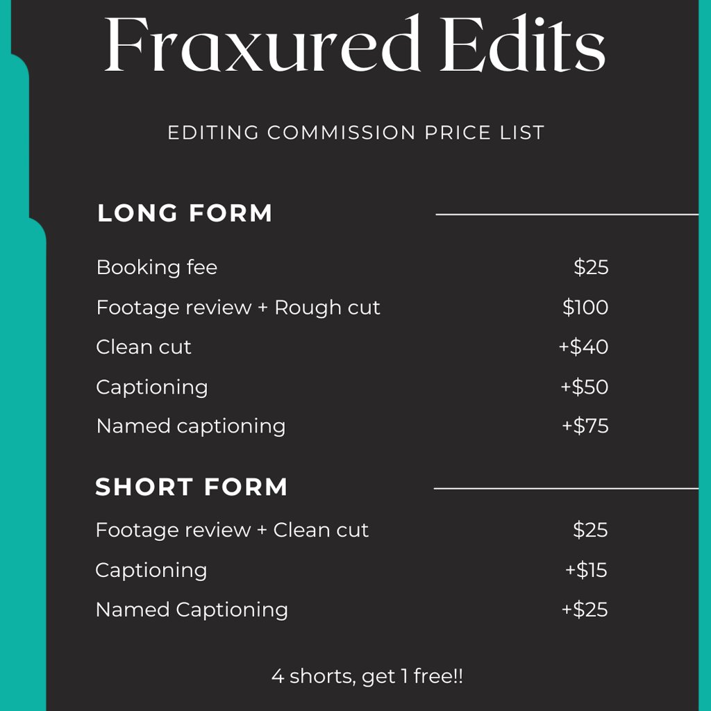 Fraxured Plays (@fraxured_plays) on Twitter photo HEYO!! I am finally opening up commission fully for peeps who need a hand with editing! I know how hard it can be to find the time to edit your own content, it is one of the biggest hurdles as a content creator! I am here to help!! DM me if you are interested ❤️ HEYO!! I am finally opening up commission fully for peeps who need a hand with editing! I know how hard it can be to find the time to edit your own content, it is one of the biggest hurdles as a content creator! I am here to help!! DM me if you are interested ❤️