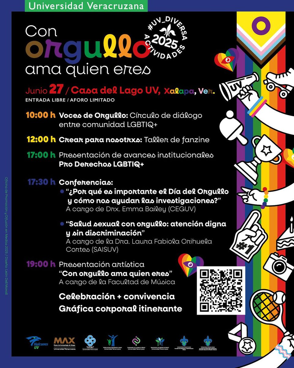 #CasaDelLagoUV 🏡
🌈 Este viernes 27 no te pierdas las charlas, taller, presentación artística y más en Con Orgullo ama quien eres 🏳️‍🌈
