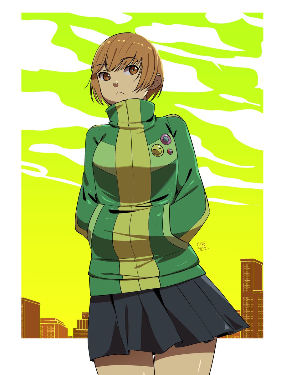 El jueves sales el gacha del persona 5, asi que les paso un dibujo de Chie Satonaka de persona 4, que no tenia nada que ver🙂‍↔️