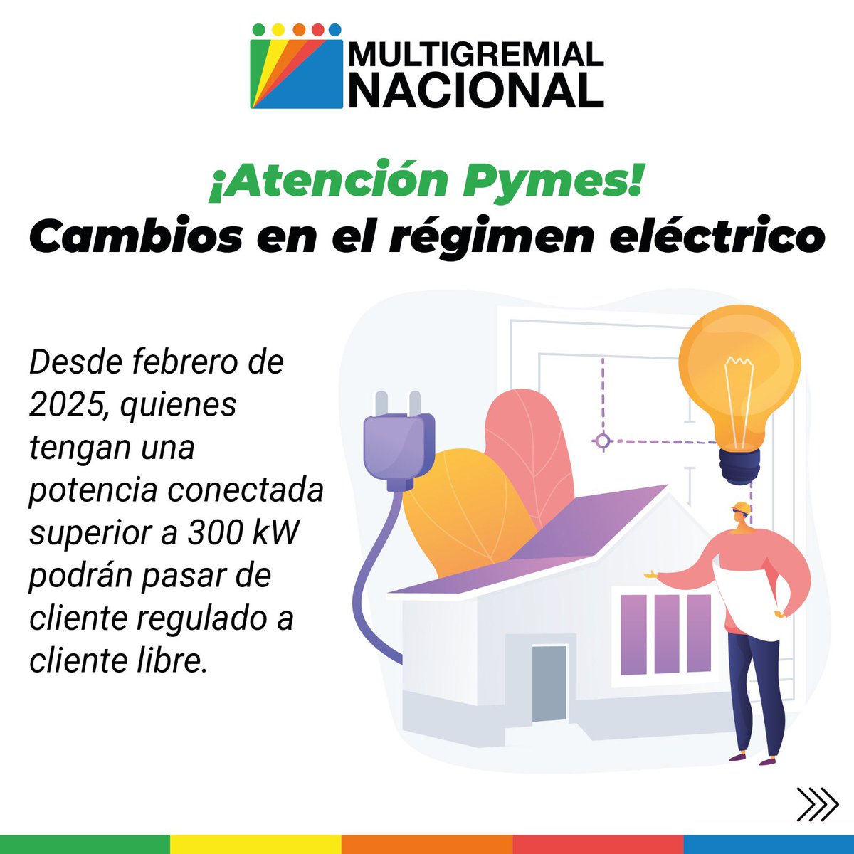 mgohiggins's tweet photo. 🔌 ¡Pymes, atención!
Desde febrero 2025, si tienes una potencia conectada >300 kW, podrás cambiar de cliente regulado a libre ⚡
Más libertad para negociar tarifas y ahorrar 💡

📲 Infórmate 👉 https://t.co/WCGcx5Ztq4

#Pymes #Energía #ClientesLibres https://t.co/JN0InezFO3