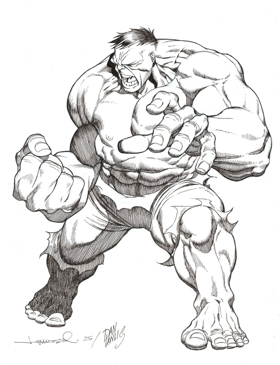 Last Wednesday on the Graybeards Studio YouTube show, each guy had to ink the pencils of the next! (I got Aaron Lopresti's Hulk pencil drawing!) Since I'm not an inker by trade, I was a little nervous about it.

However, the results weren't a total disaster. My mind knows how to