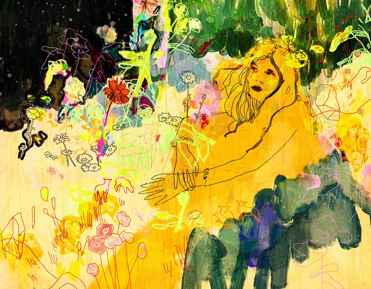 Even in a garden bathed in the warmest light, the heart may still linger in forgotten rooms 🖤