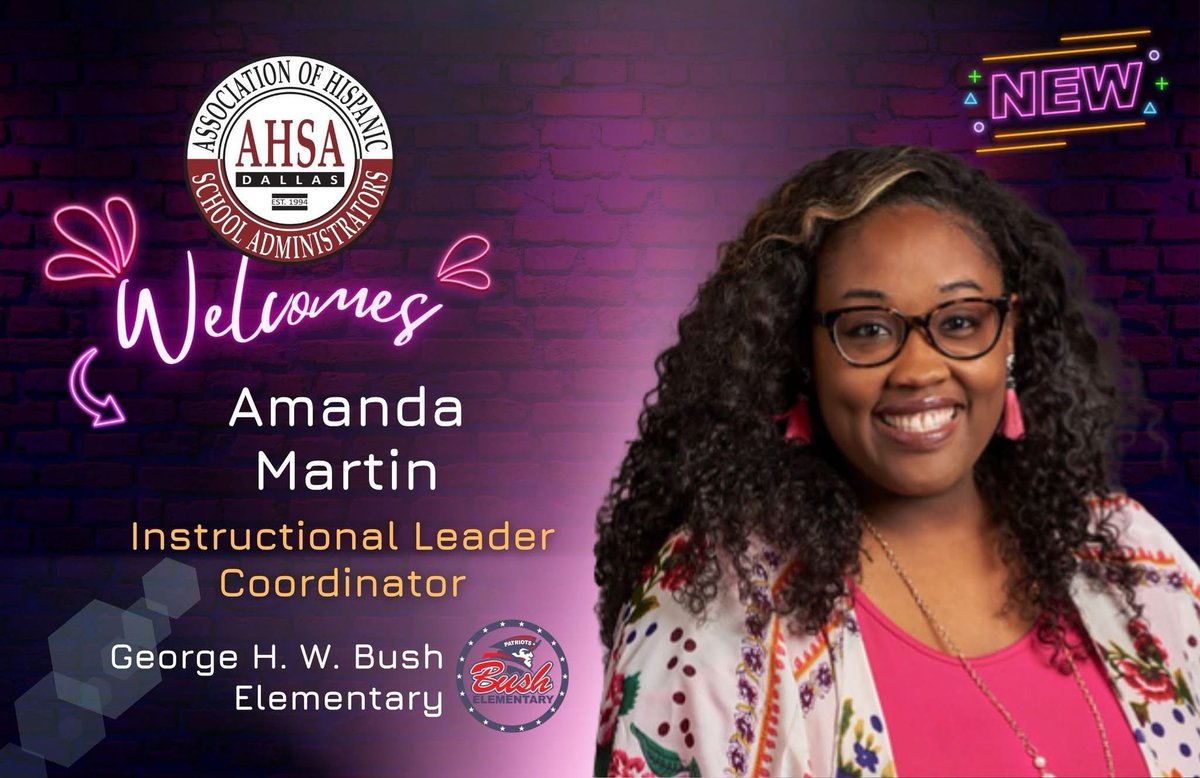 Welcome to AHSA, Amanda Martin, instructional leader/coordinator at George H. W. Bush Elementary. We are excited to support your leadership journey. Let's go, Patriots! #goaldigger