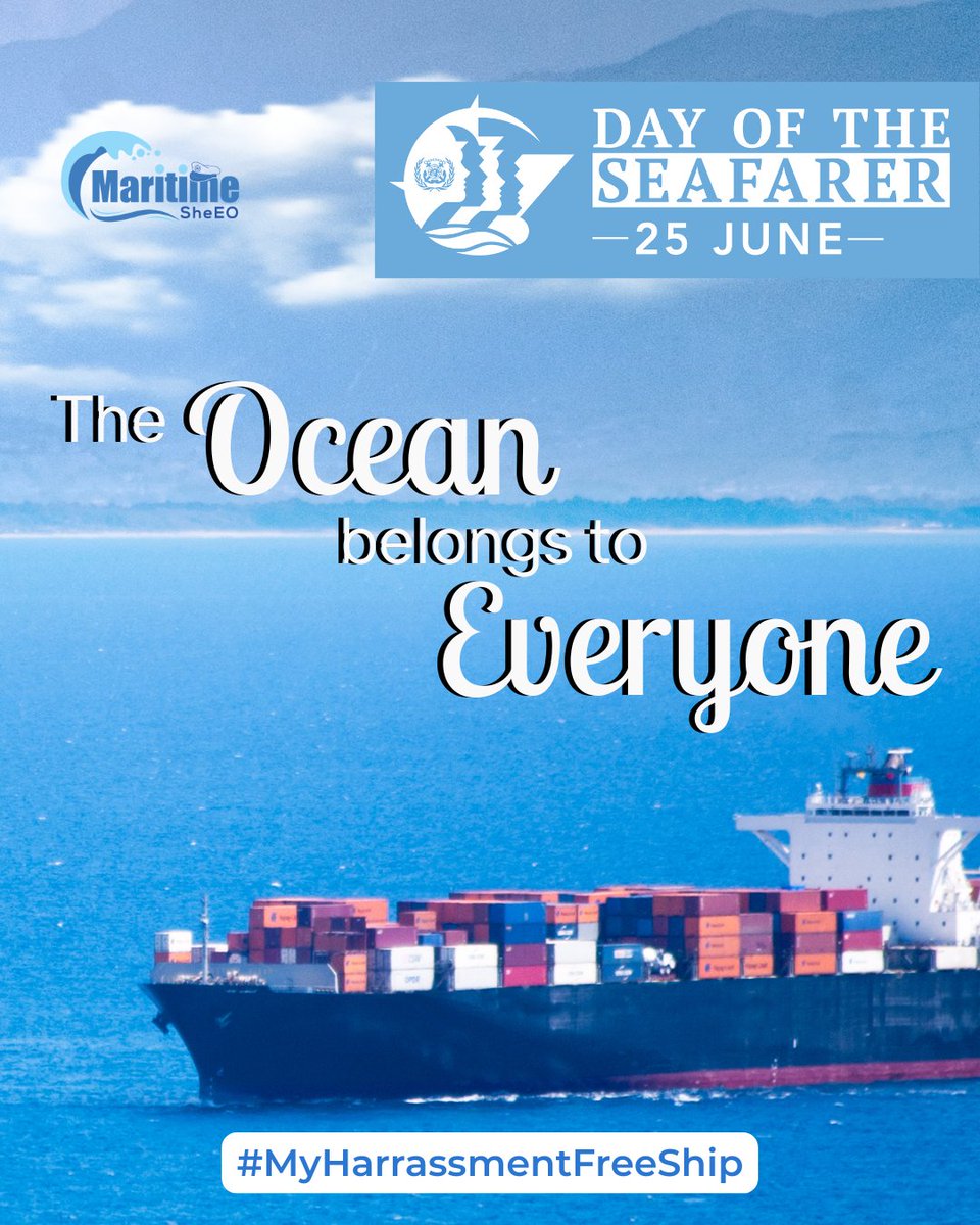 This Day of the Seafarer, we honour the women at sea and the allies who stand for equality, dignity, and harassment-free ships.

Empowered seafarers make empowered seas

#SeafarerDay #MaritimeSheEO #WomenAtSea #SafeShip #MyHarrassmentFreeShip