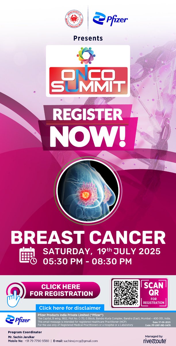 Register now!! 
Onco Summit- Lung cancer
5th and 19th July 2025
Don't miss it!