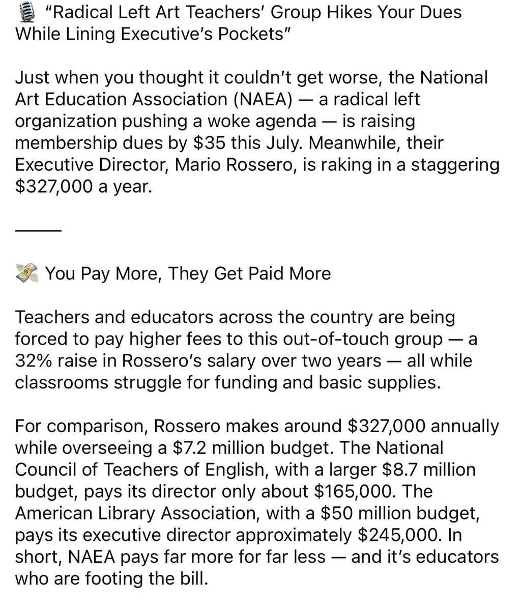 ArkArtEducators's tweet photo. 🚨 The National Art Education Association is raising membership dues by $35 starting July 1. In a time when teachers are stretched thin, why is NAEA asking more from the people they claim to support? 🎨✂️ #ArtEd #NAEA #TeacherPay https://t.co/KnyGRFeb4Z