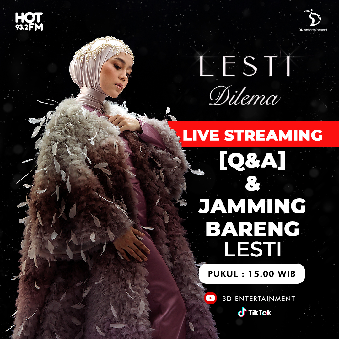 Jam 3 sore ini, kita ngumpul bareng di Youtube 3D Entertinment buat nonton acara perilisan single terbaru @lestikejora "Dilema" yaaa! youtube.com/live/9fUyggvdO…

See you 🙋🏻‍♂️🙋🏻‍♀️

#LestiDilema #Lesti #3dent