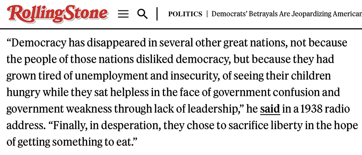 David Sirota (@davidsirota) on Twitter photo Just tuned in to hear <a href="/ZohranKMamdani/">Zohran Kwame Mamdani</a> use his victory speech to recite my favorite FDR quote of all. Truly epic.
rollingstone.com/politics/polit… Just tuned in to hear <a href="/ZohranKMamdani/">Zohran Kwame Mamdani</a> use his victory speech to recite my favorite FDR quote of all. Truly epic.
rollingstone.com/politics/polit…