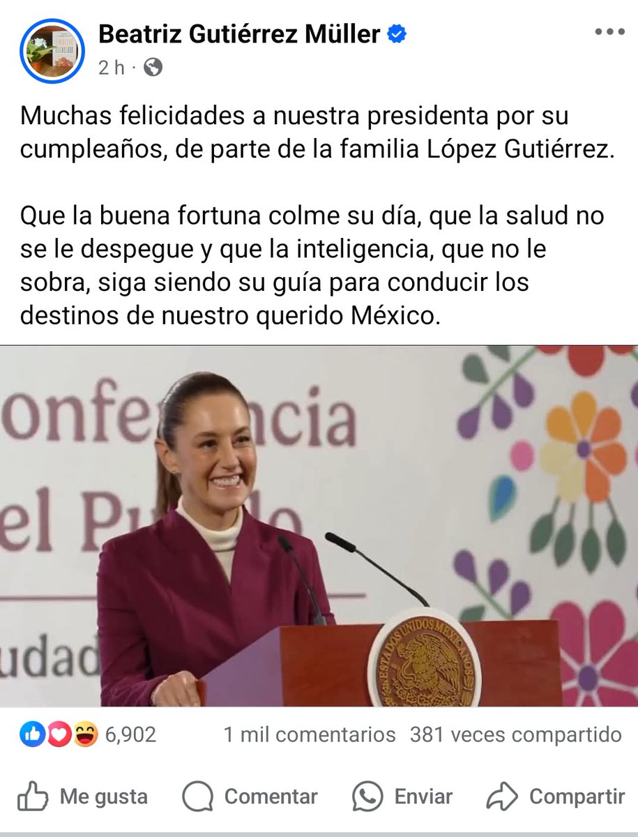 péndulo_revista (@revista_pendulo) on Twitter photo Conflictos en el paraíso la ex primera dama <a href="/BeatrizGMuller/">Beatriz Gutiérrez Müller</a>, al parecer tuvo un impase al felicitar a la presidenta <a href="/Claudiashein/">Claudia Sheinbaum Pardo</a> señalando "La inteligencia que no le sobra" no se sabe si fue un acto inconsciente o la intención fue generar vistas en el cumpleaños de la presidenta Conflictos en el paraíso la ex primera dama <a href="/BeatrizGMuller/">Beatriz Gutiérrez Müller</a>, al parecer tuvo un impase al felicitar a la presidenta <a href="/Claudiashein/">Claudia Sheinbaum Pardo</a> señalando "La inteligencia que no le sobra" no se sabe si fue un acto inconsciente o la intención fue generar vistas en el cumpleaños de la presidenta