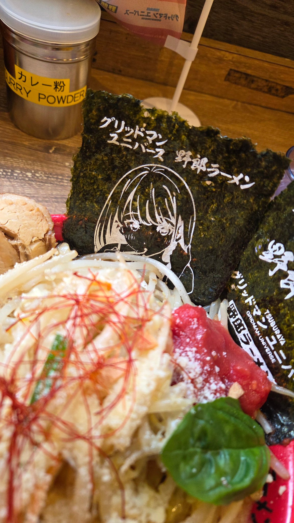 グリッドマンユニバース　野郎ラーメン　コラボ　どんぶり グリッドマンユニバース #野郎ラーメン コラボ行ってきました