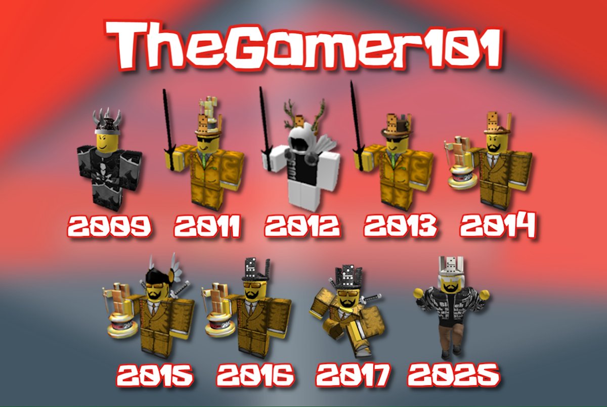 The Evolution of TheGamer101's avatar (2009-2025)