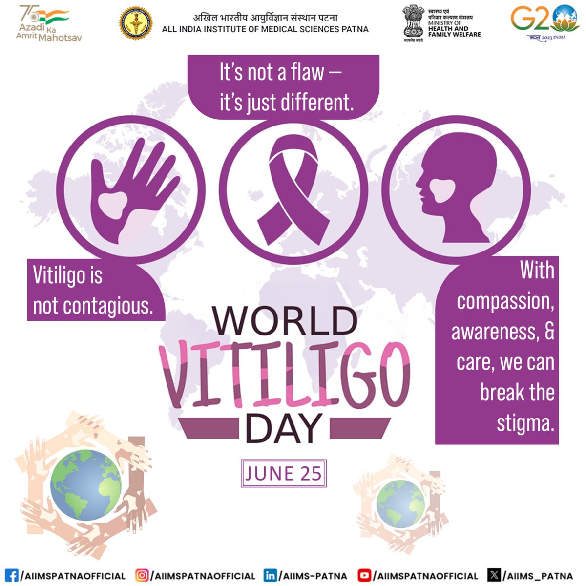 On #WorldVitiligoDay, let’s stand together against stigma. Every skin tells a story — let’s ensure it’s one of dignity, care, and compassion

#WorldVitiligoDay