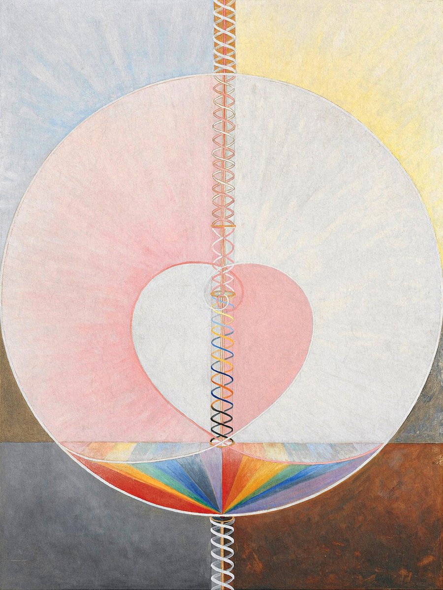 Hilma af Klint, The Dove, No. 1, 1915, Swedish artist and mystic whose paintings are considered among the first major abstract works in Western art #WomensArt