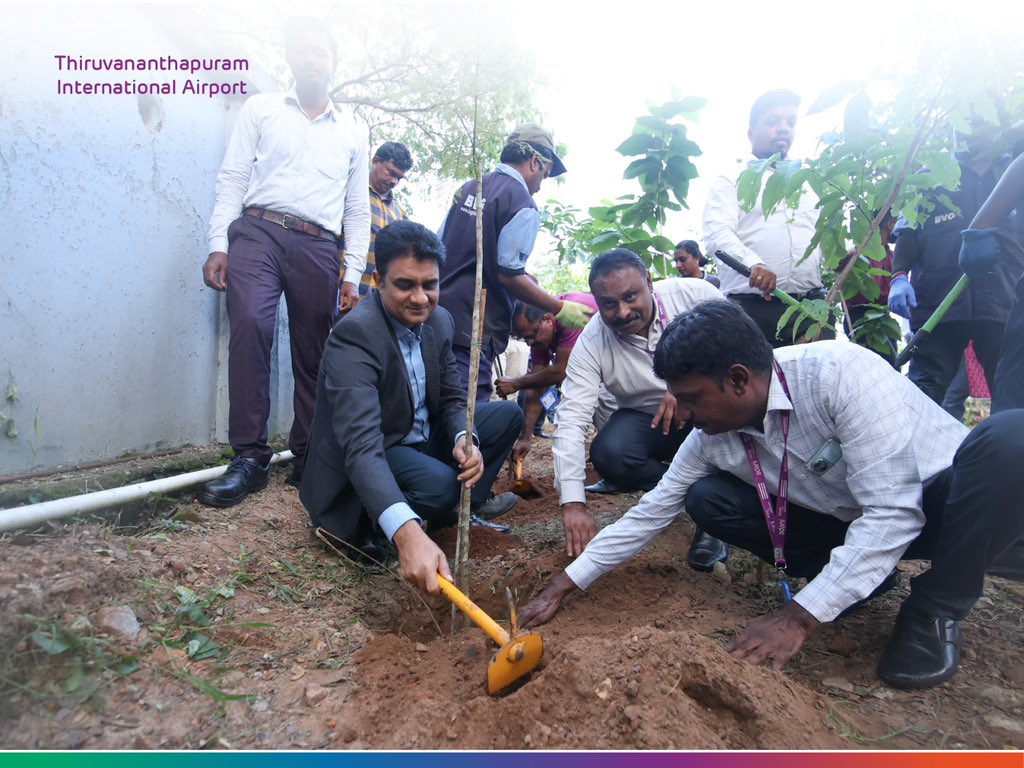 TRV_Airport_Off's tweet photo. As part of #AdaniDay, #ThiruvananthapuramAirport organised a Plantation Drive, where the TIAL family united to plant 63 saplings, spread awareness about environment conservation, and inspire action towards a sustainable future.
The initiative witnessed enthusiastic participation from employees and stakeholders, all aligned in their commitment to sustainability.
Here’s a glimpse of our collective effort toward a greener tomorrow!
#TRV #Thiruvananthapuram #Airport #Aviation #Sustainability