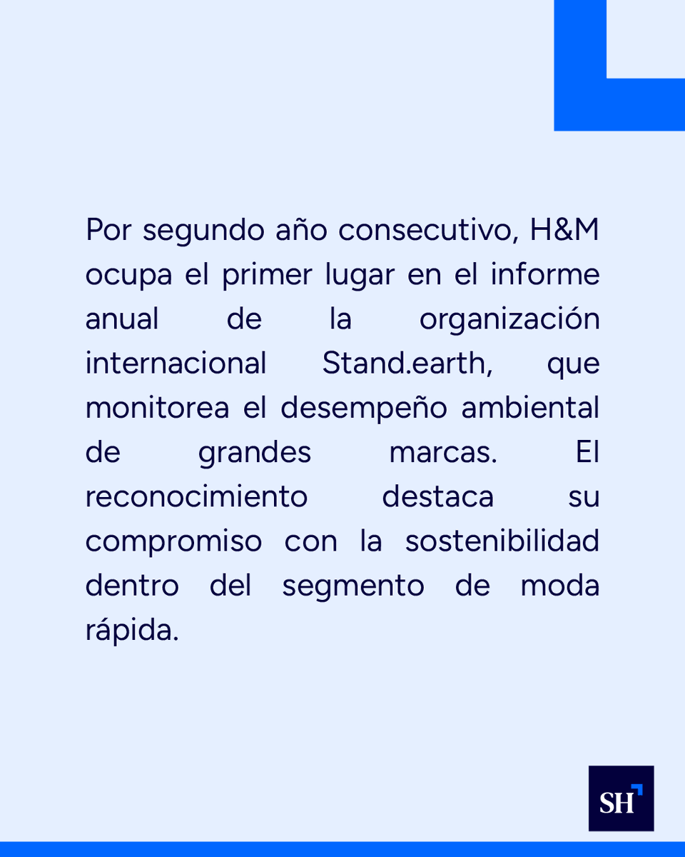 StakeholdersRS's tweet image. 📋Según el informe 2025 de la organización internacional Stand.earth, H&amp;amp;M encabeza el listado de sostenibilidad en moda por segundo año consecutivo.

#ModaSostenible #SostenibilidadEmpresarial #FastFashion #IndustriaTextil