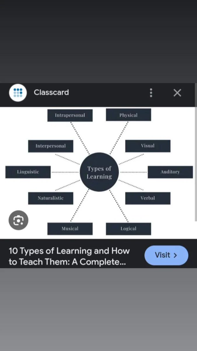 abhishekhuman1's tweet image. #WesternKrantiWaaleRealityStorys6
#LearnTypes
#Types
#Learn
#PhysicalKinestheticLearning
#VisualSpatialLearning
#AuditoryLearning
#VerbalReadWriteLearning
#LogicalMathematicalLearning
#MusicalLearning
#NaturalistLearners
#LinguisticLearners
#InterpersonalSocialLearners