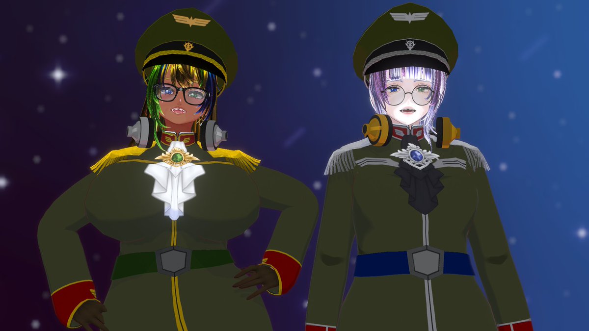 NeoColonel_N's tweet photo. Vroid用ジオン公国軍の軍服が出たので、アレンジして着用してみました。
他着用アイテムはリプ欄から。
#VRoid #VRoidファッション #RadioArea　#RXFactory #星海コーデ #OBJECTCRAFTER
https://t.co/oM48w5Rqyb https://t.co/ILVE6ve1ke