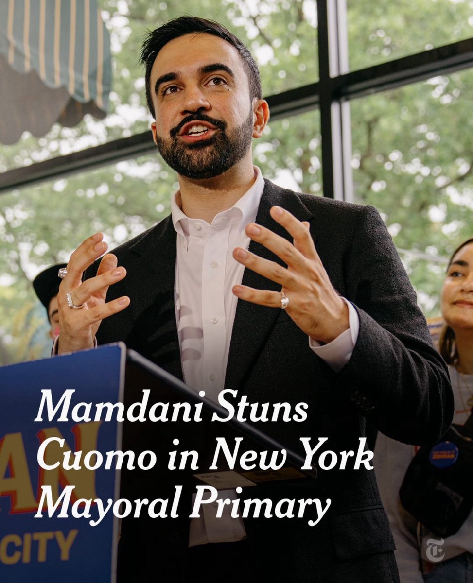 Arfa Khanum Sherwani (@khanumarfa) on Twitter photo In the heart of New York, a Naya Savera 🌤️
<a href="/ZohranKMamdani/">Zohran Kwame Mamdani</a> did not just defeat Cuomo, he awakened a city’s hope.
From 9/11 to now, New York has come a long way.
This is history in motion… In the heart of New York, a Naya Savera 🌤️
<a href="/ZohranKMamdani/">Zohran Kwame Mamdani</a> did not just defeat Cuomo, he awakened a city’s hope.
From 9/11 to now, New York has come a long way.
This is history in motion…