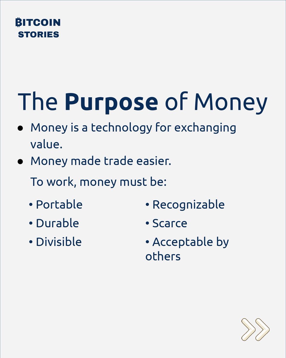 BitcoinStories1's tweet photo. What is Money?
Most people never ask. But understanding money changes how you see the world—and your future.
From salt to paper to Bitcoin… money is evolving. And it’s time to pay attention.
If you’re new to Bitcoin, start by understanding what money should be.
#Bitcoin https://t.co/bg1vKBapPc