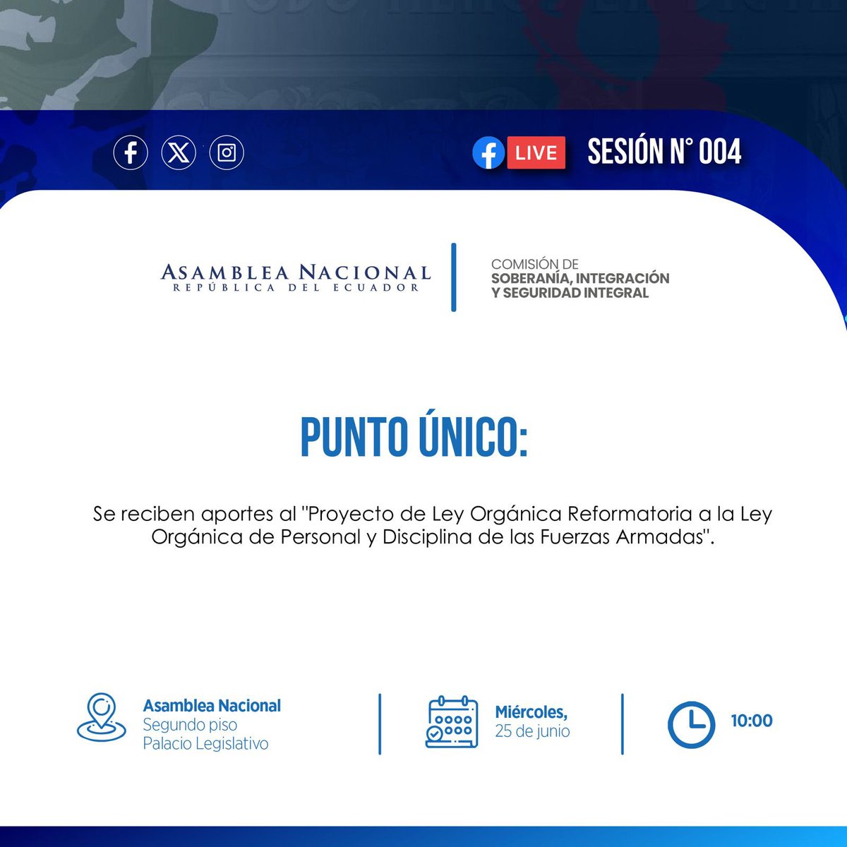 📌 Sesión de la Comisión de Seguridad Nro. 004 ⤵️